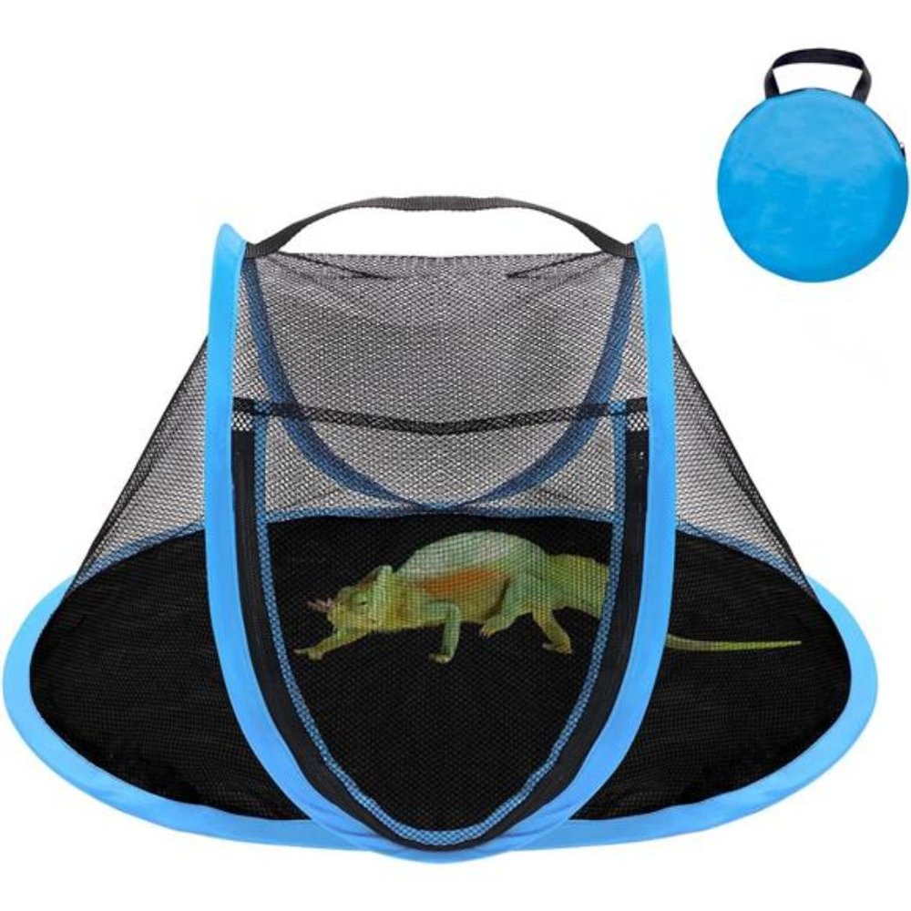 Small Animal Tent, Portable Cat Tent, Cat Enclosures with Carry Bag (XS-Blue)